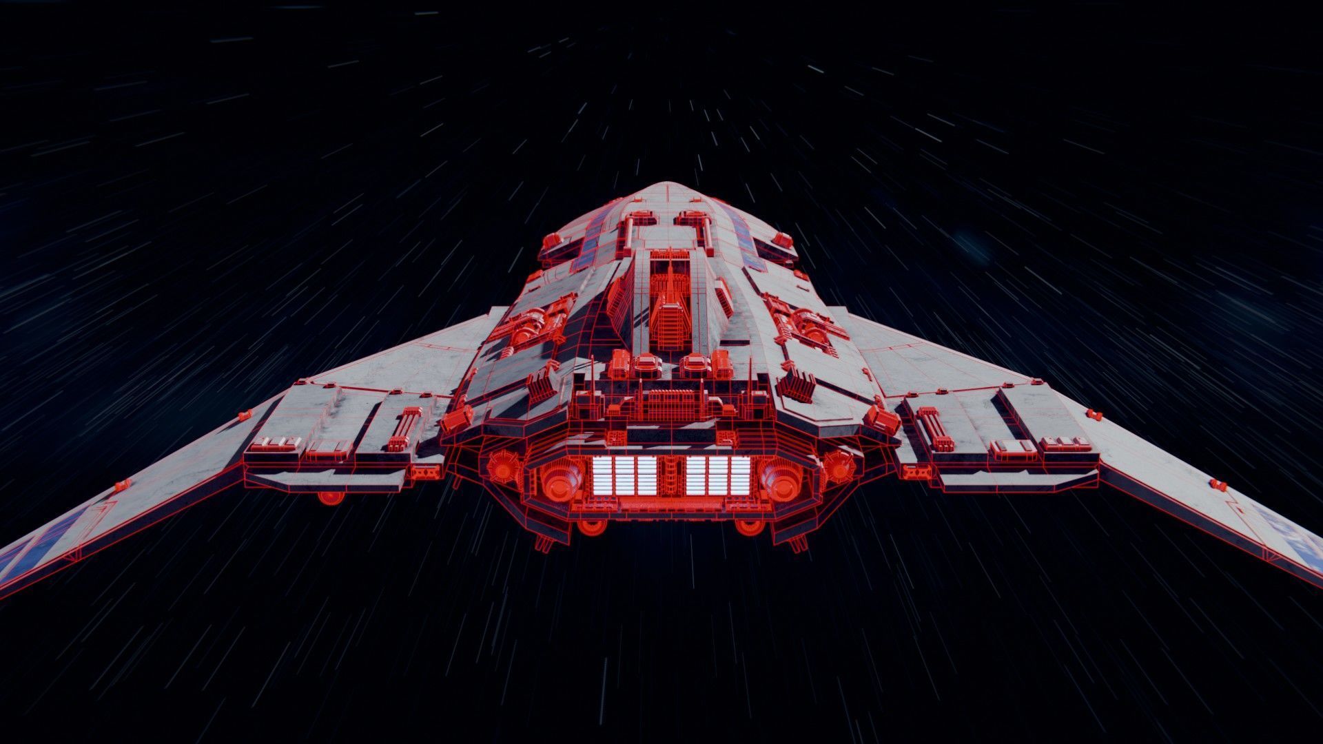 High-Detail Sci-Fi Starfighter 3D model_4
