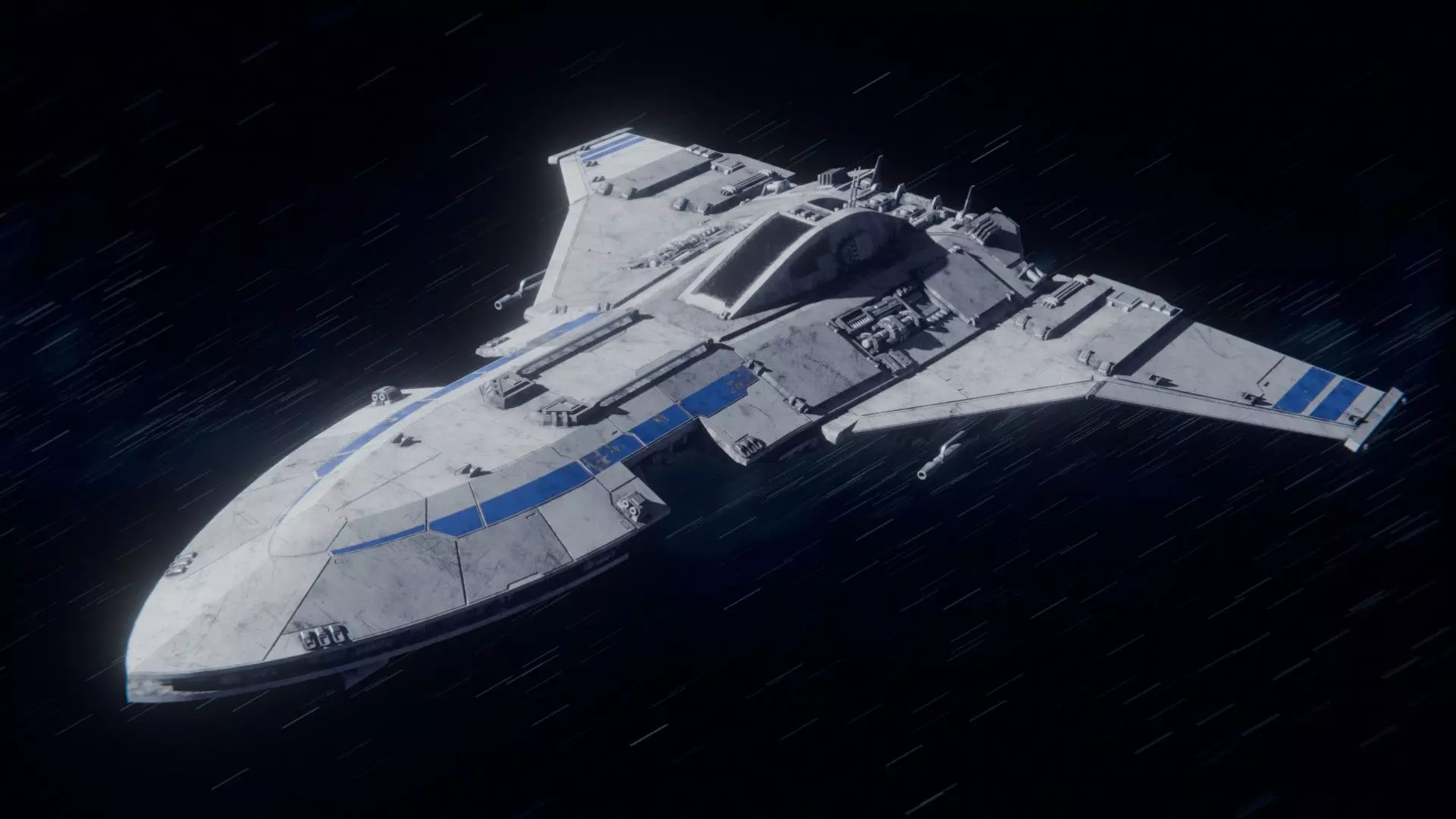 High-Detail Sci-Fi Starfighter 3D model_0