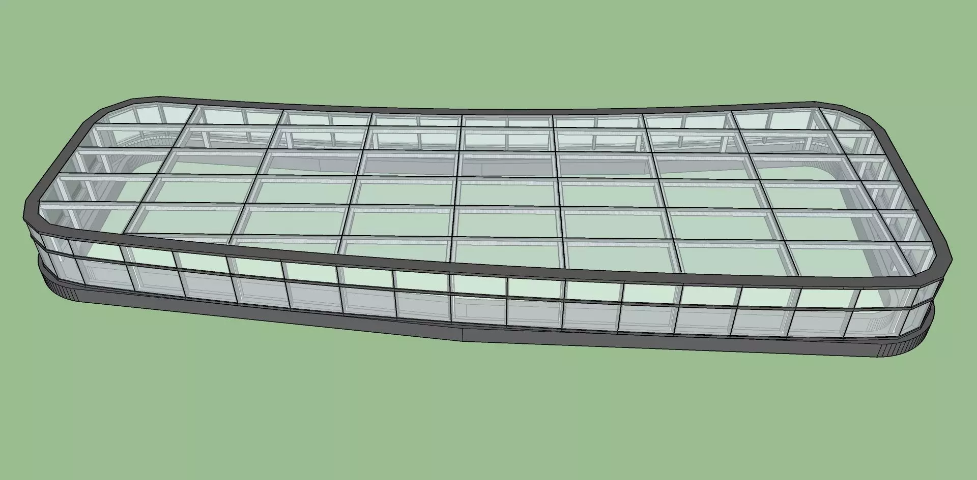 glass skylight sketchup model 3D model_0