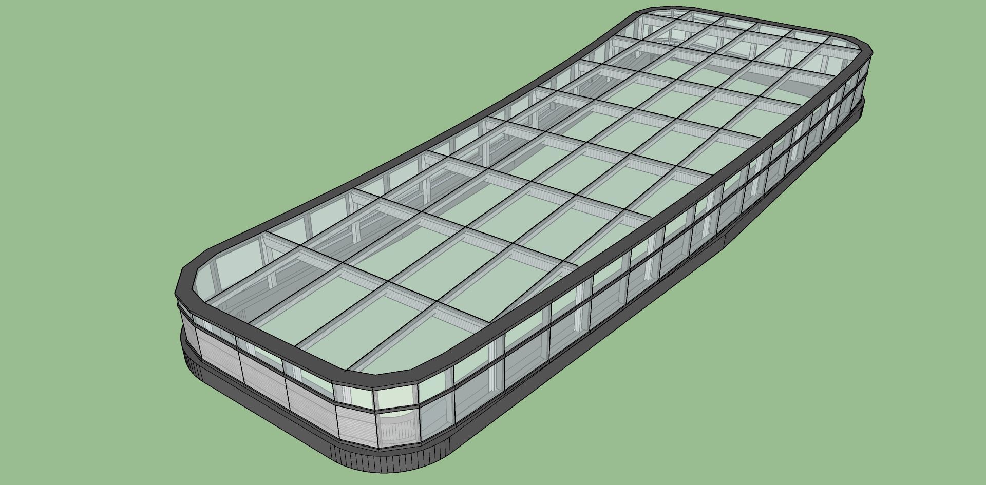 glass skylight sketchup model 3D model_1