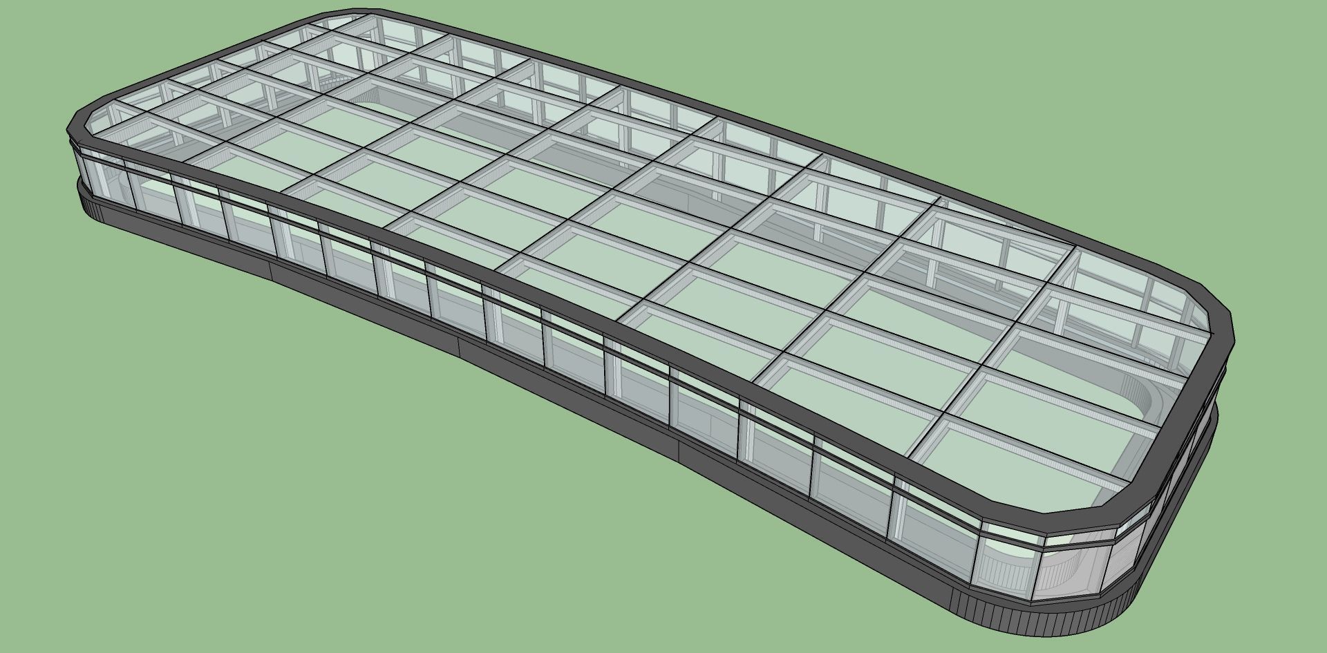 glass skylight sketchup model 3D model_2