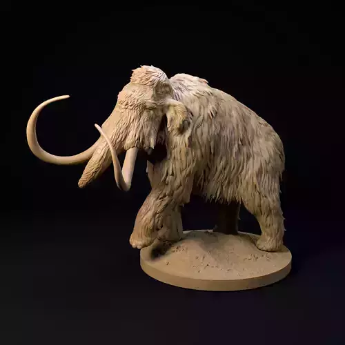 Wooly Mammoth walking 32mm scale - pre-supported