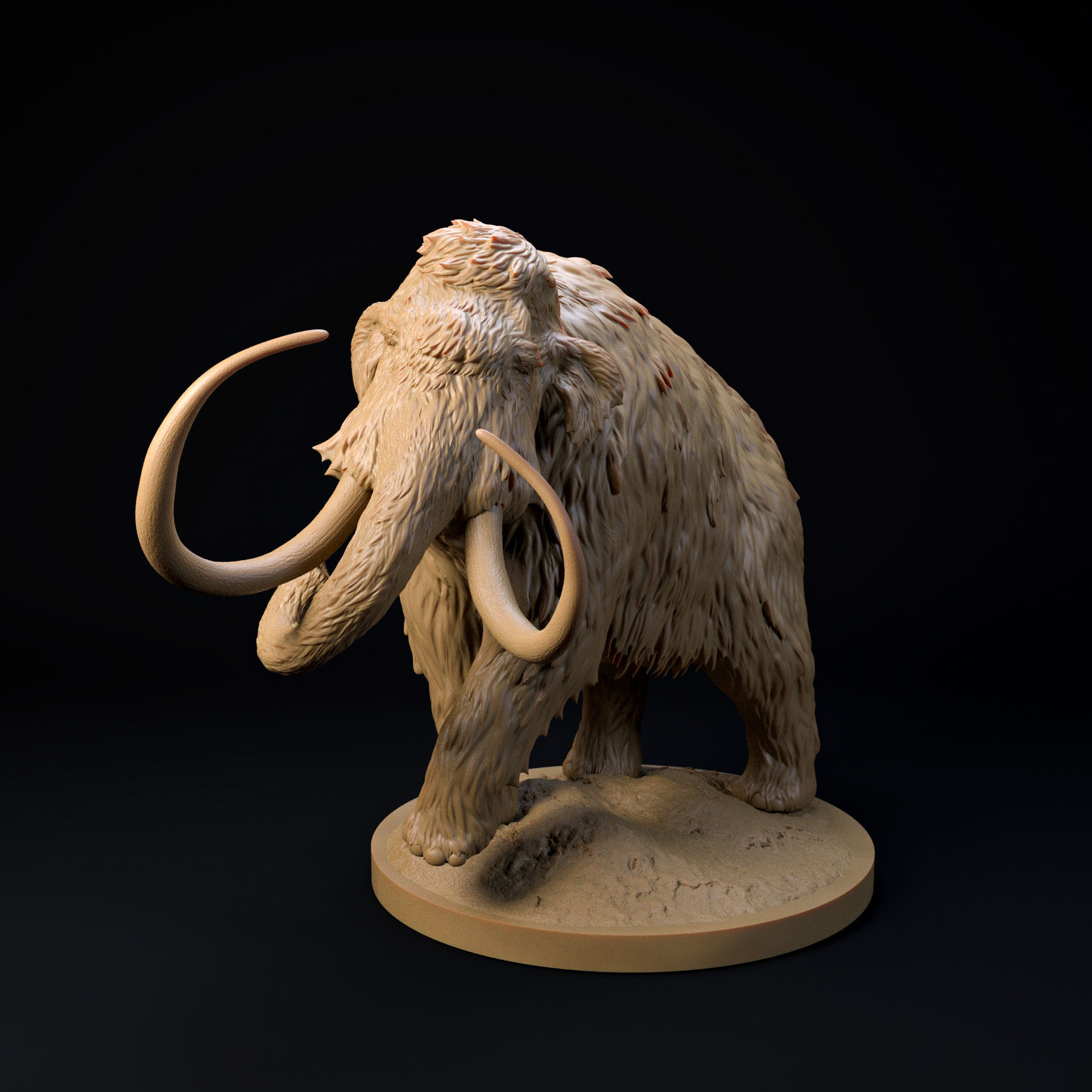 Wooly Mammoth walking 32mm scale - pre-supported 3D print model_1