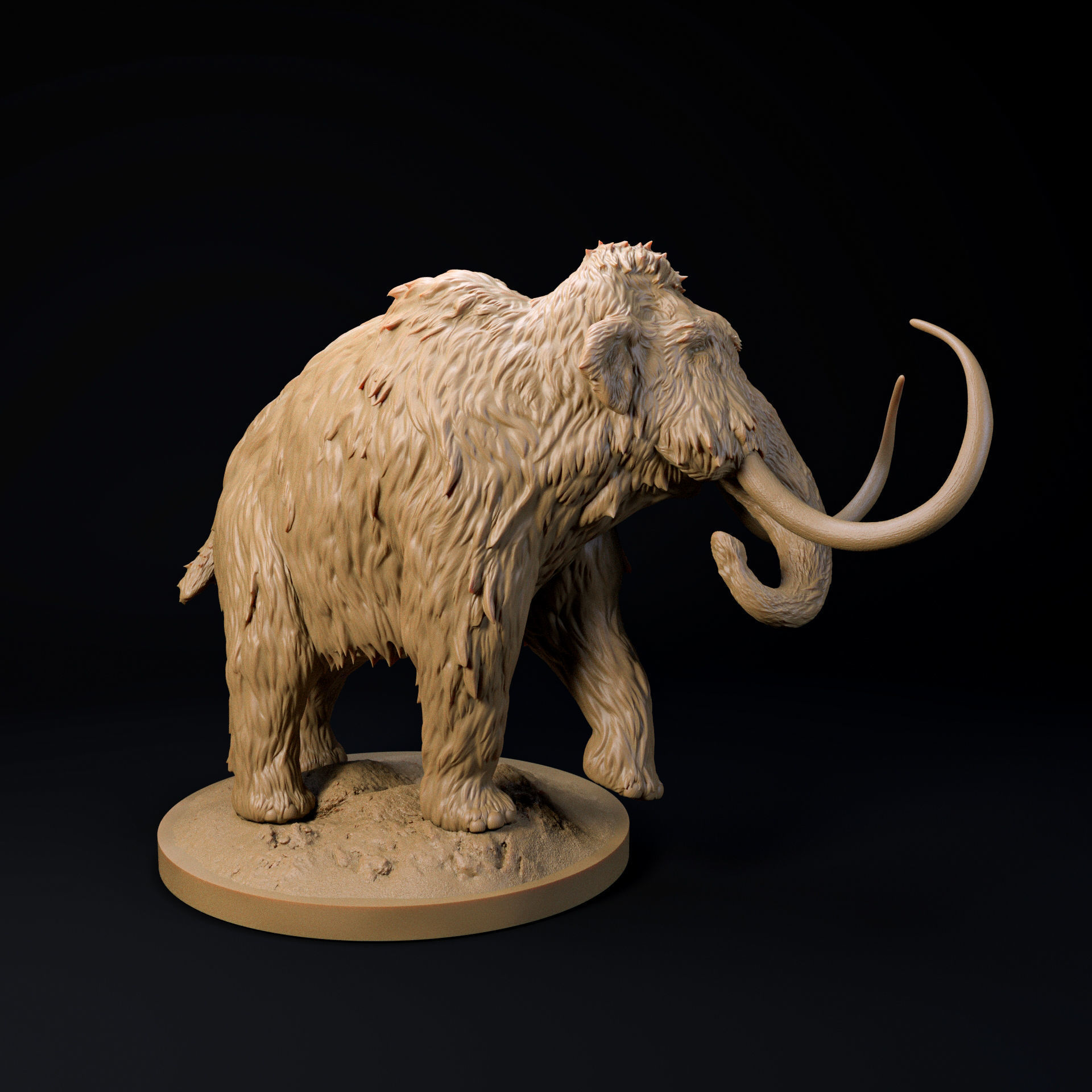 Wooly Mammoth walking 32mm scale - pre-supported 3D print model_2