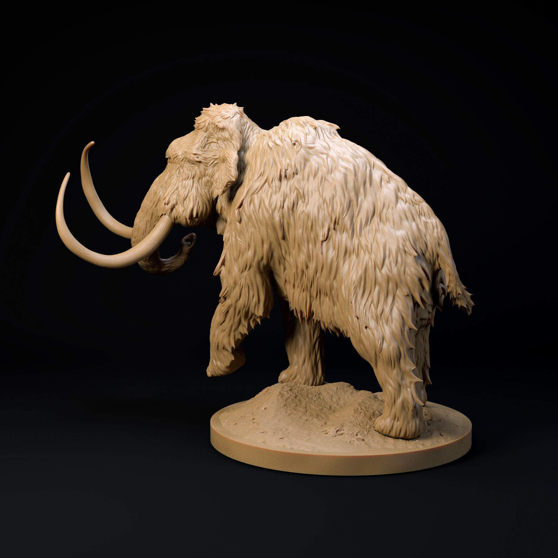 Wooly Mammoth walking 32mm scale - pre-supported 3D print model_3