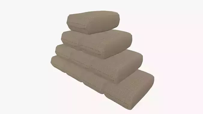 Linen Bags Low-poly 3D model