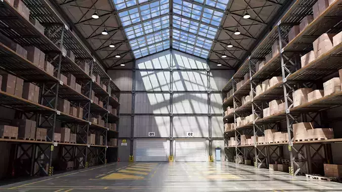 Small Warehouse 3D Model - blend - fbx - obj 3D model