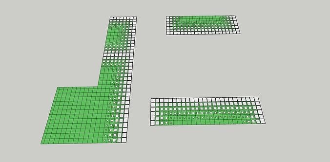 Concrete grass paver design collection 3D model