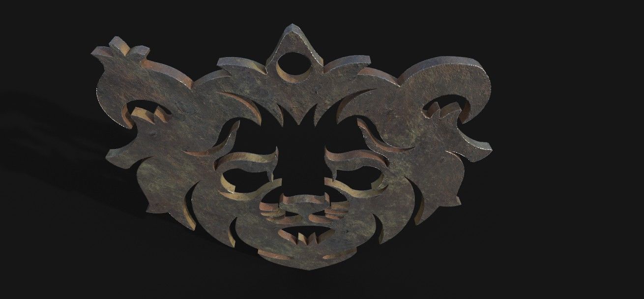 lion pendant  3D print model Low-poly 3D model_6