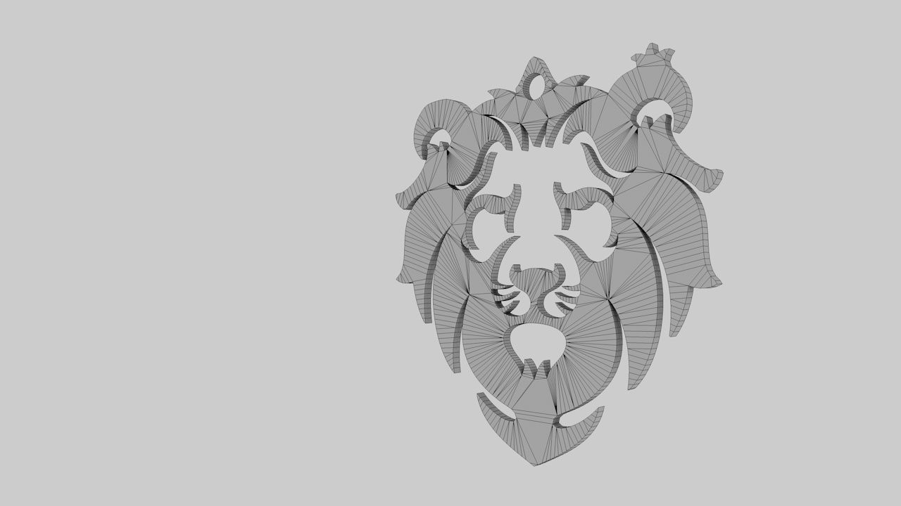 lion pendant  3D print model Low-poly 3D model_21