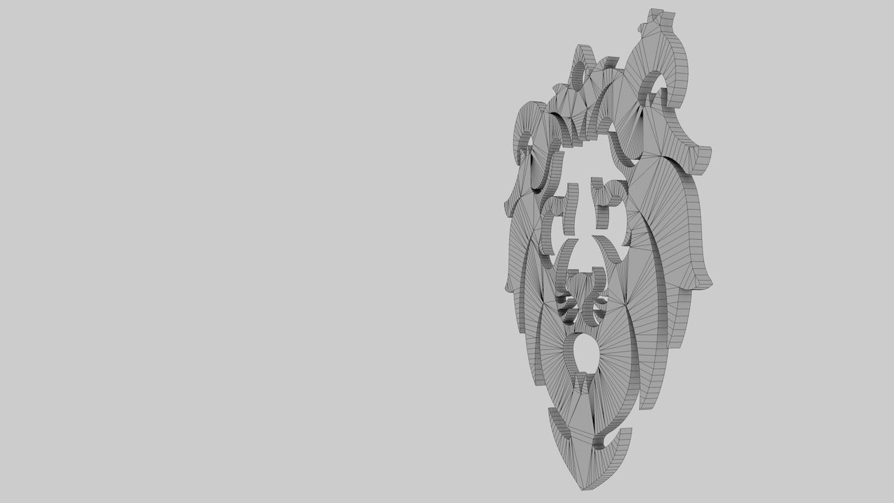 lion pendant  3D print model Low-poly 3D model_18