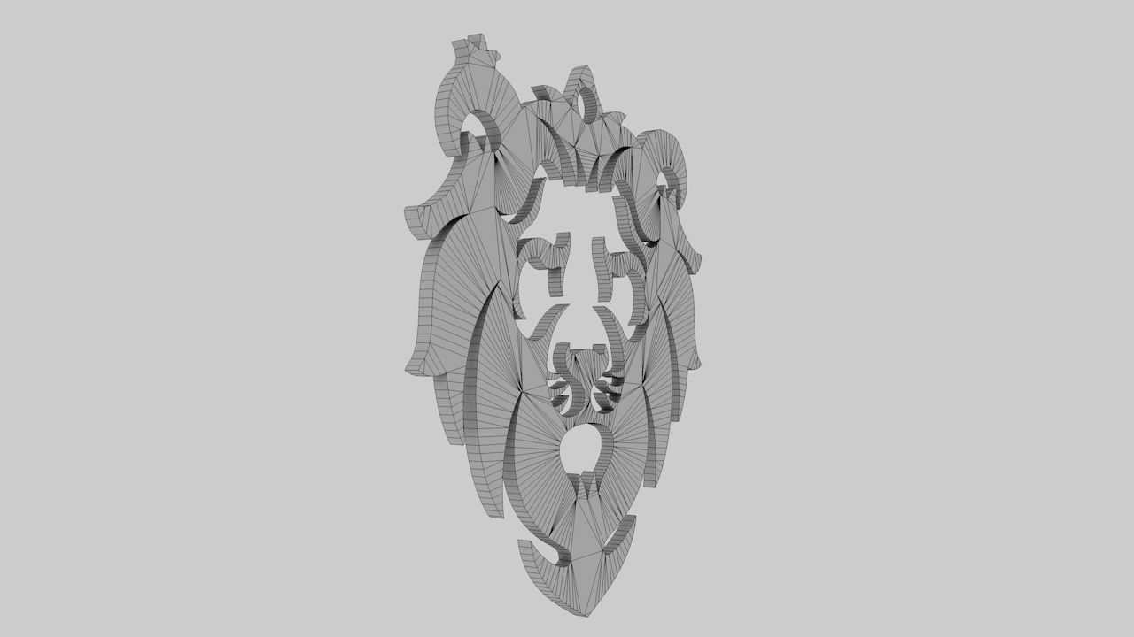 lion pendant  3D print model Low-poly 3D model_16