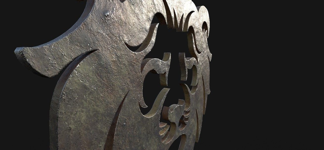 lion pendant  3D print model Low-poly 3D model_10