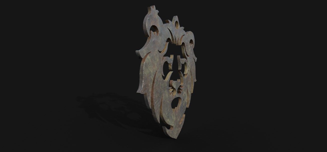 lion pendant  3D print model Low-poly 3D model_2