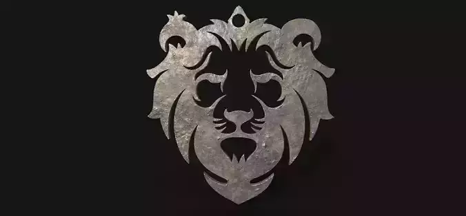 lion pendant  3D print model Low-poly 3D model