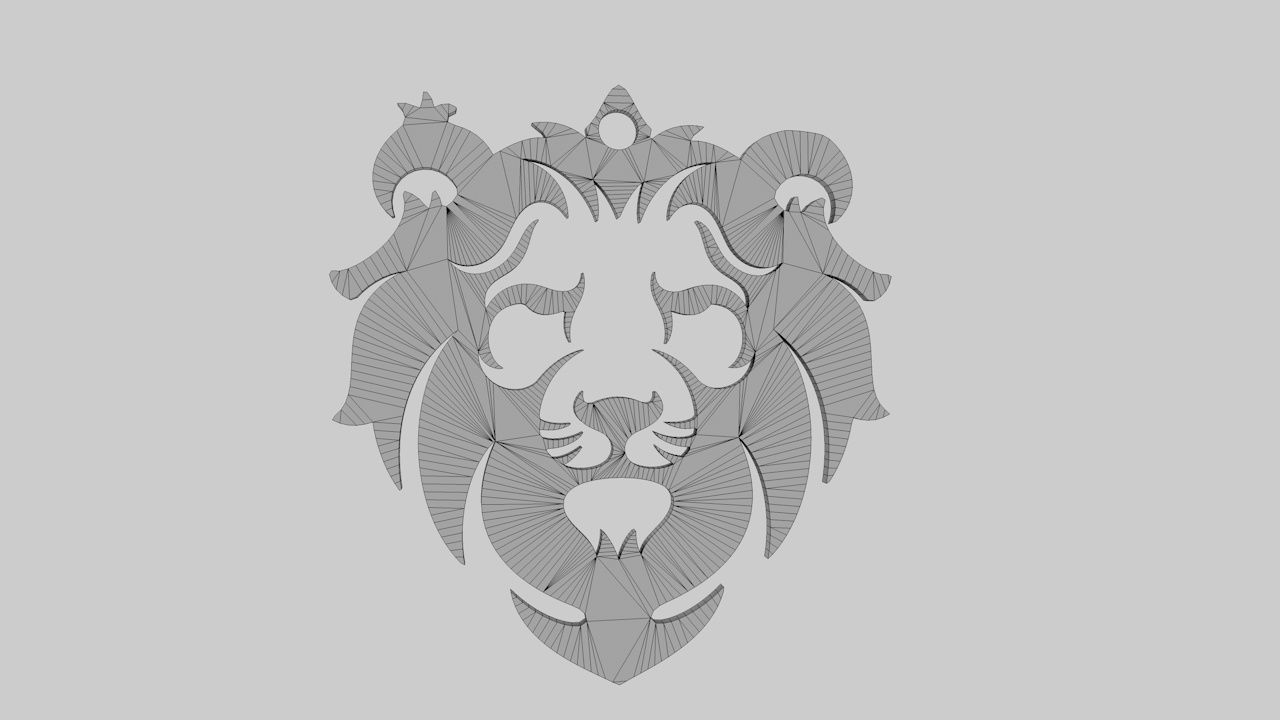 lion pendant  3D print model Low-poly 3D model_15
