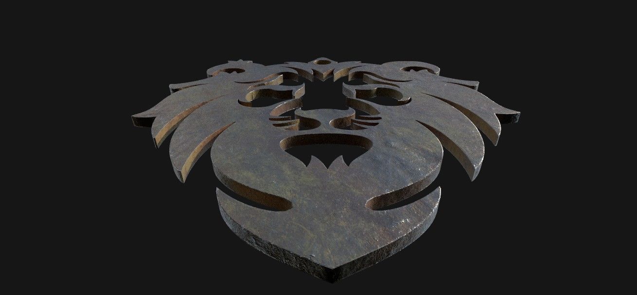 lion pendant  3D print model Low-poly 3D model_4