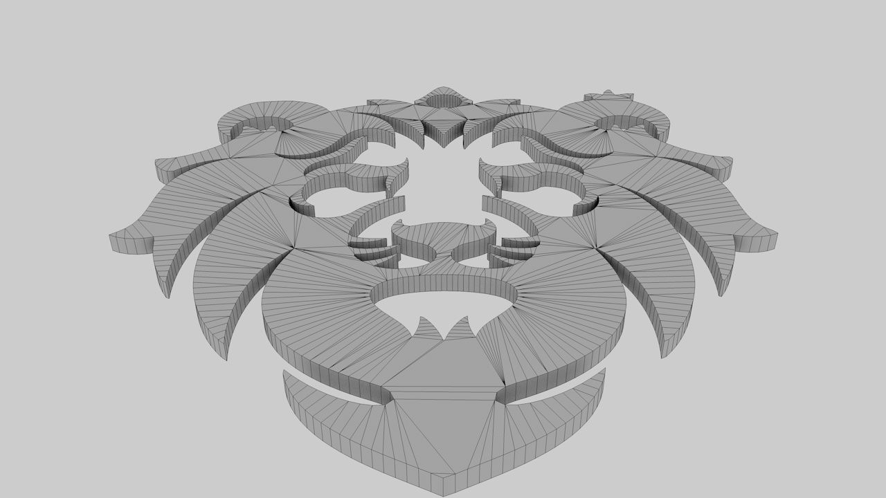 lion pendant  3D print model Low-poly 3D model_22