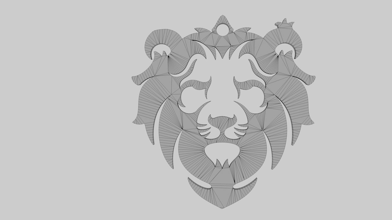 lion pendant  3D print model Low-poly 3D model_19