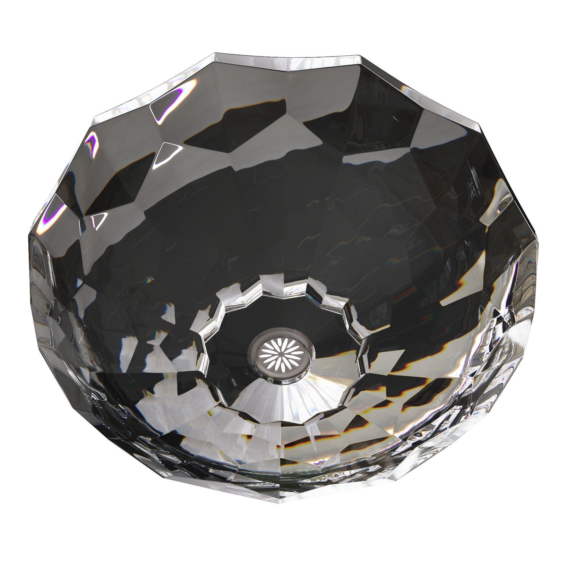 Kohler Briolette round vessel glass bathroom sink 3D model_5