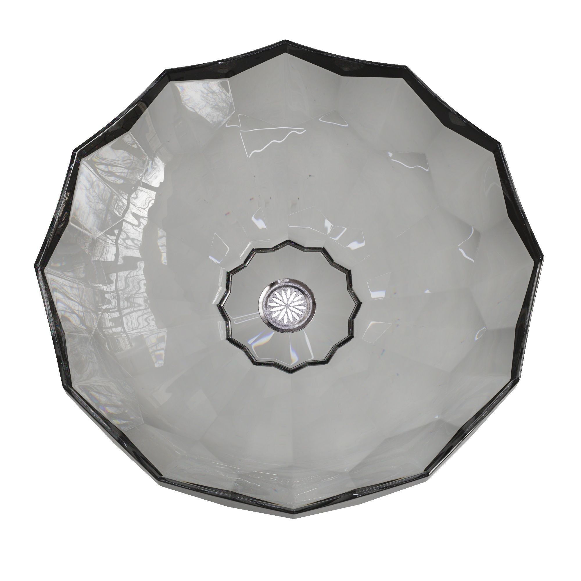 Kohler Briolette round vessel glass bathroom sink 3D model_3