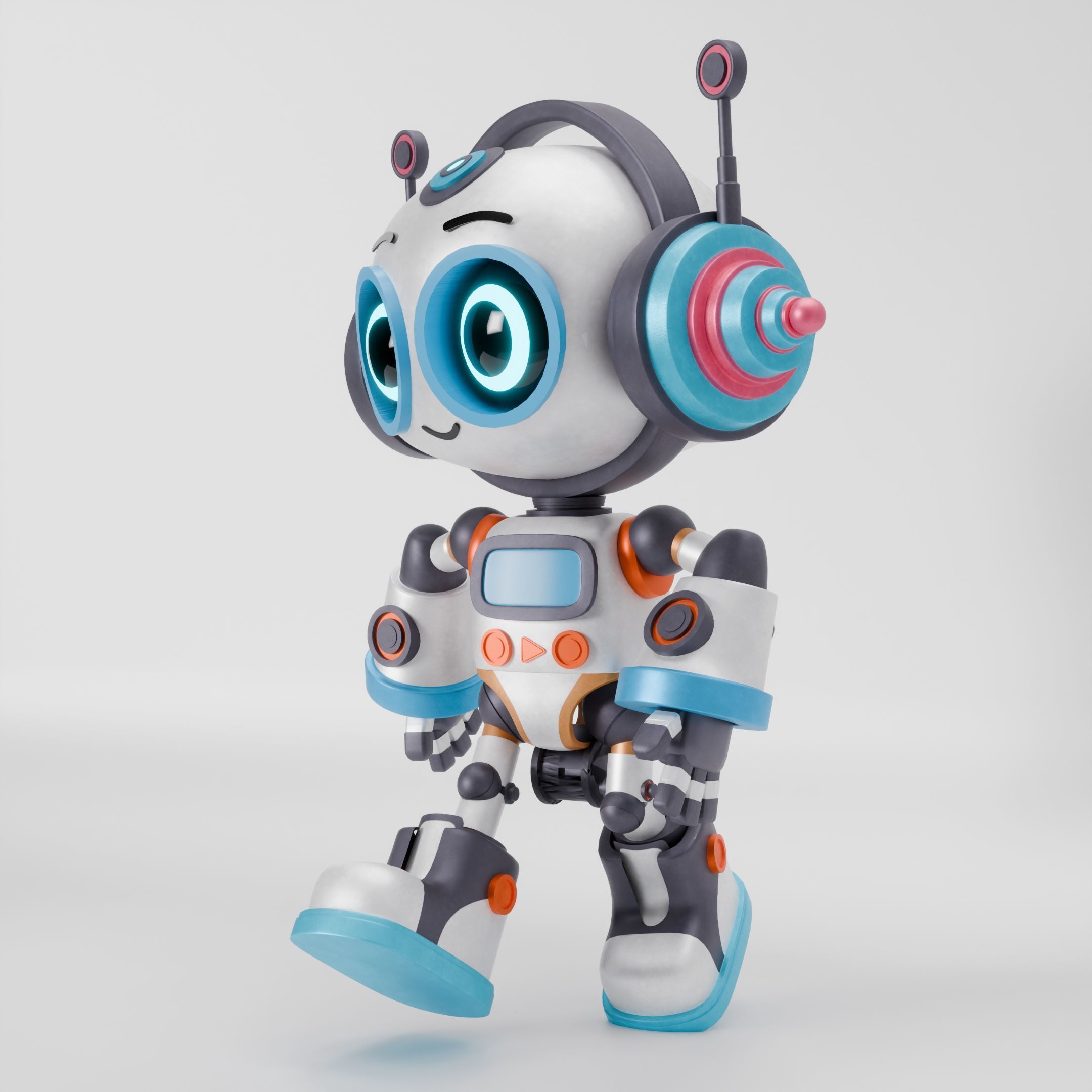 3D Robot - Fully Rigged and Textured 3D model_3