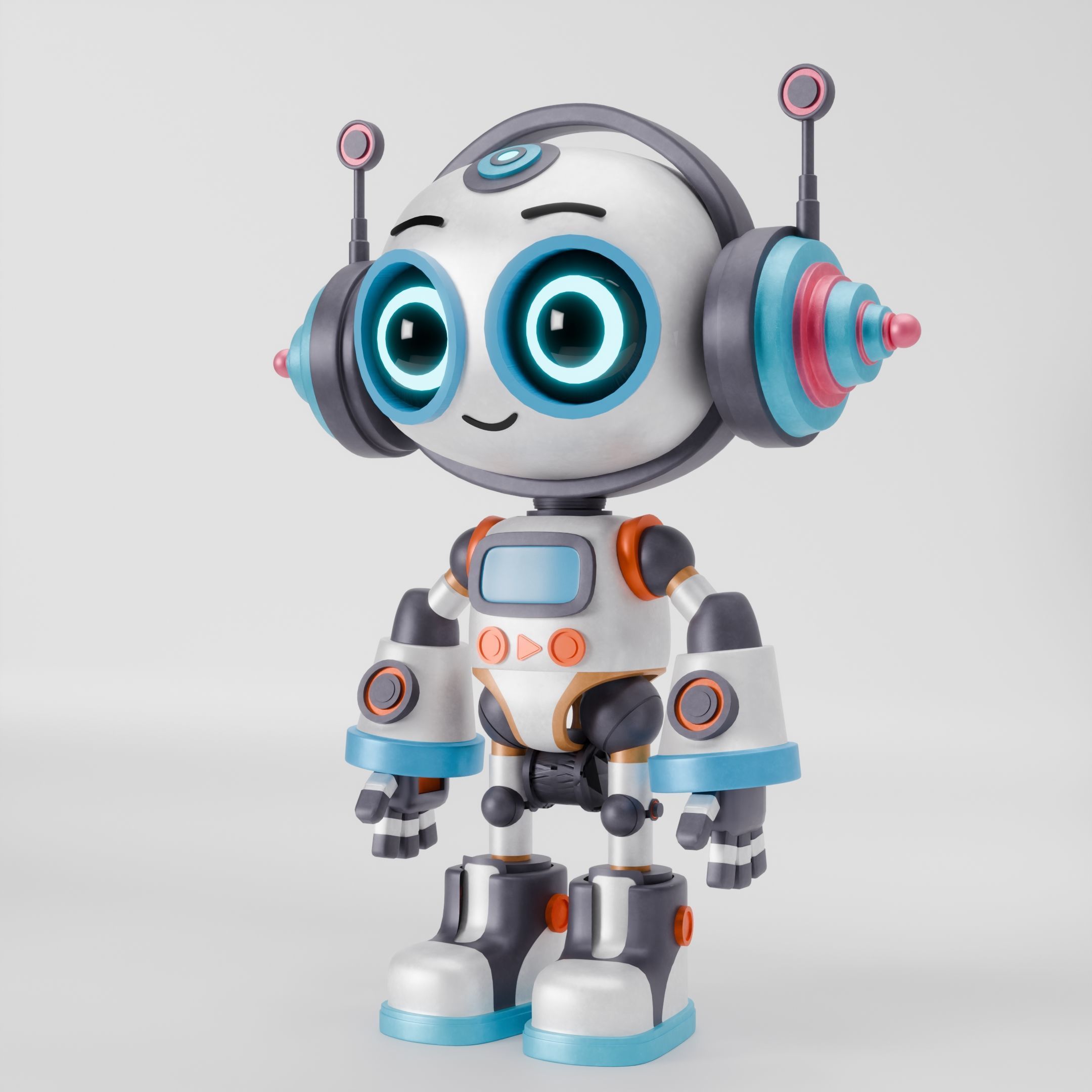 3D Robot - Fully Rigged and Textured 3D model_2