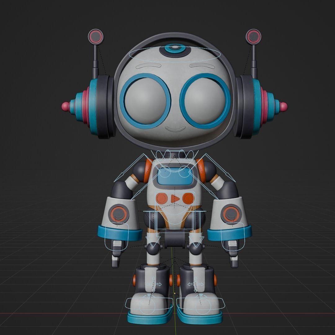 3D Robot - Fully Rigged and Textured 3D model_5