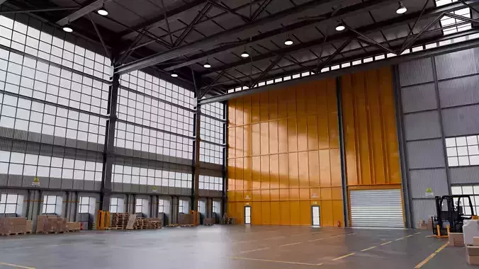 Industrial Warehouse 3D Model - blend - fbx - obj 3D model
