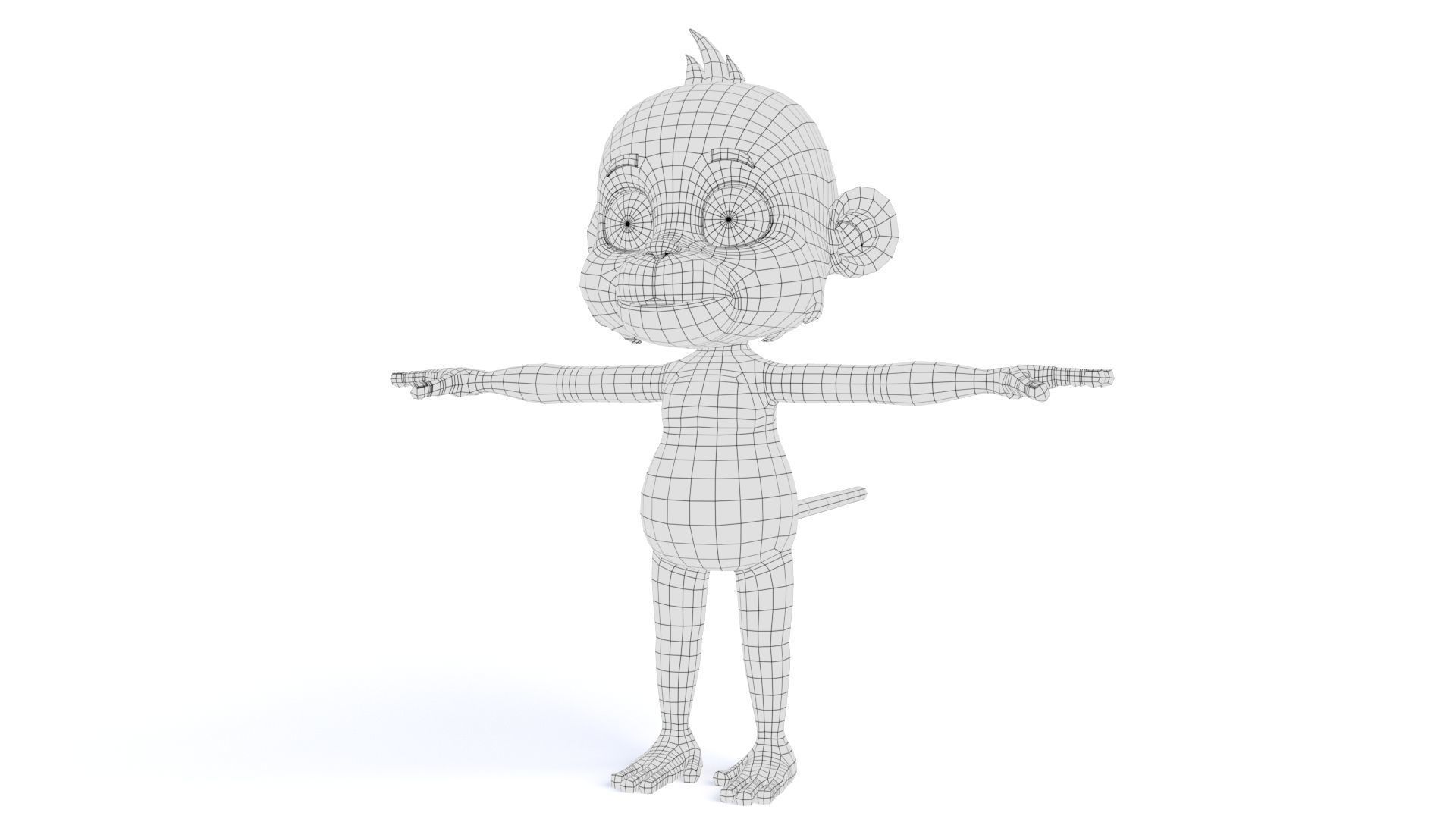 Cartoon Monkey 02 Low-poly 3D model_14