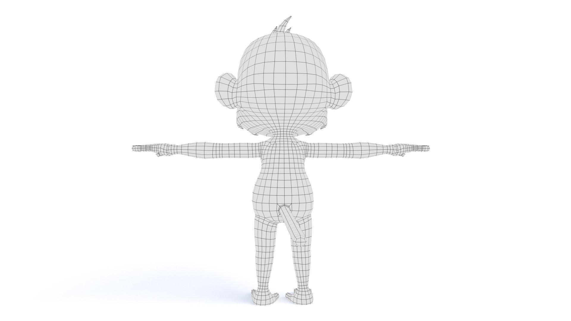 Cartoon Monkey 02 Low-poly 3D model_17