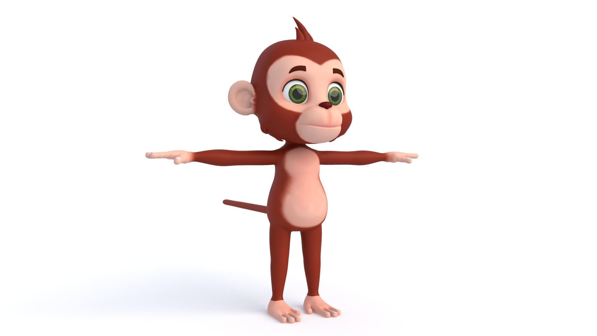 Cartoon Monkey 02 Low-poly 3D model_3