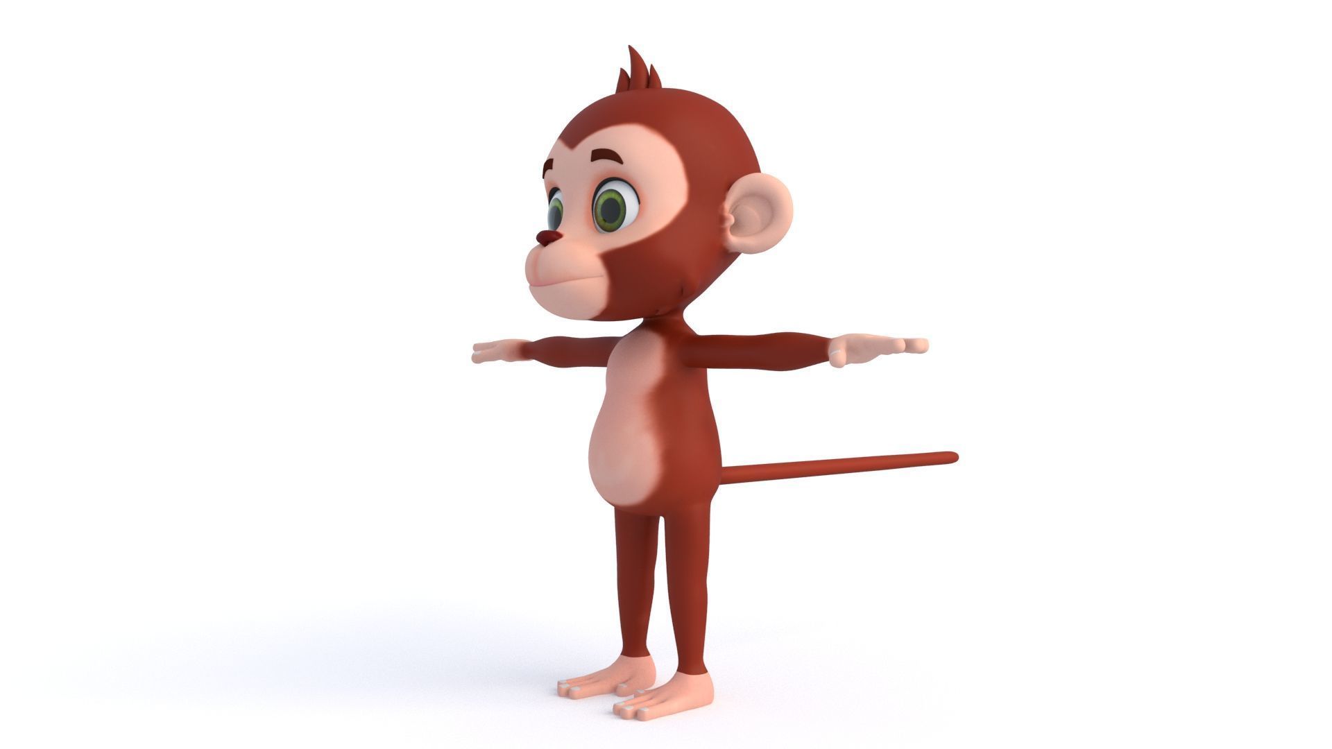 Cartoon Monkey 02 Low-poly 3D model_1