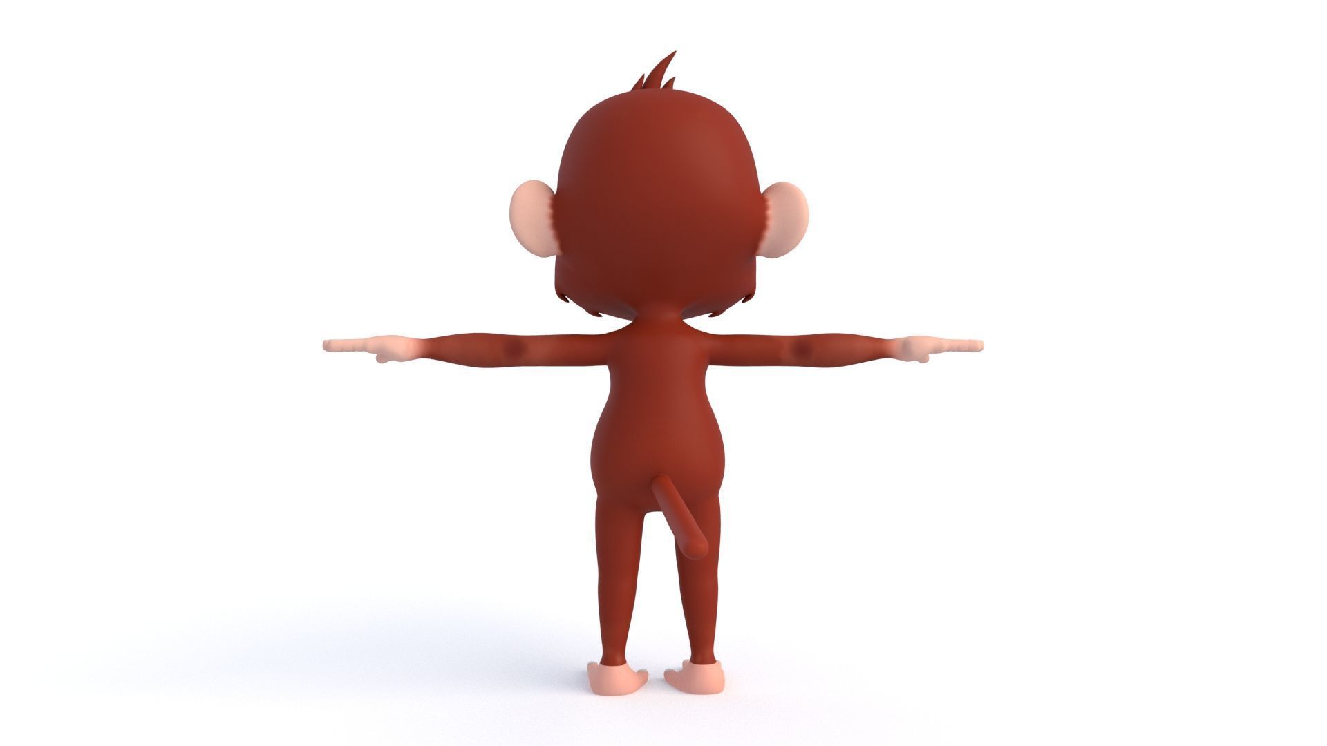 Cartoon Monkey 02 Low-poly 3D model_7