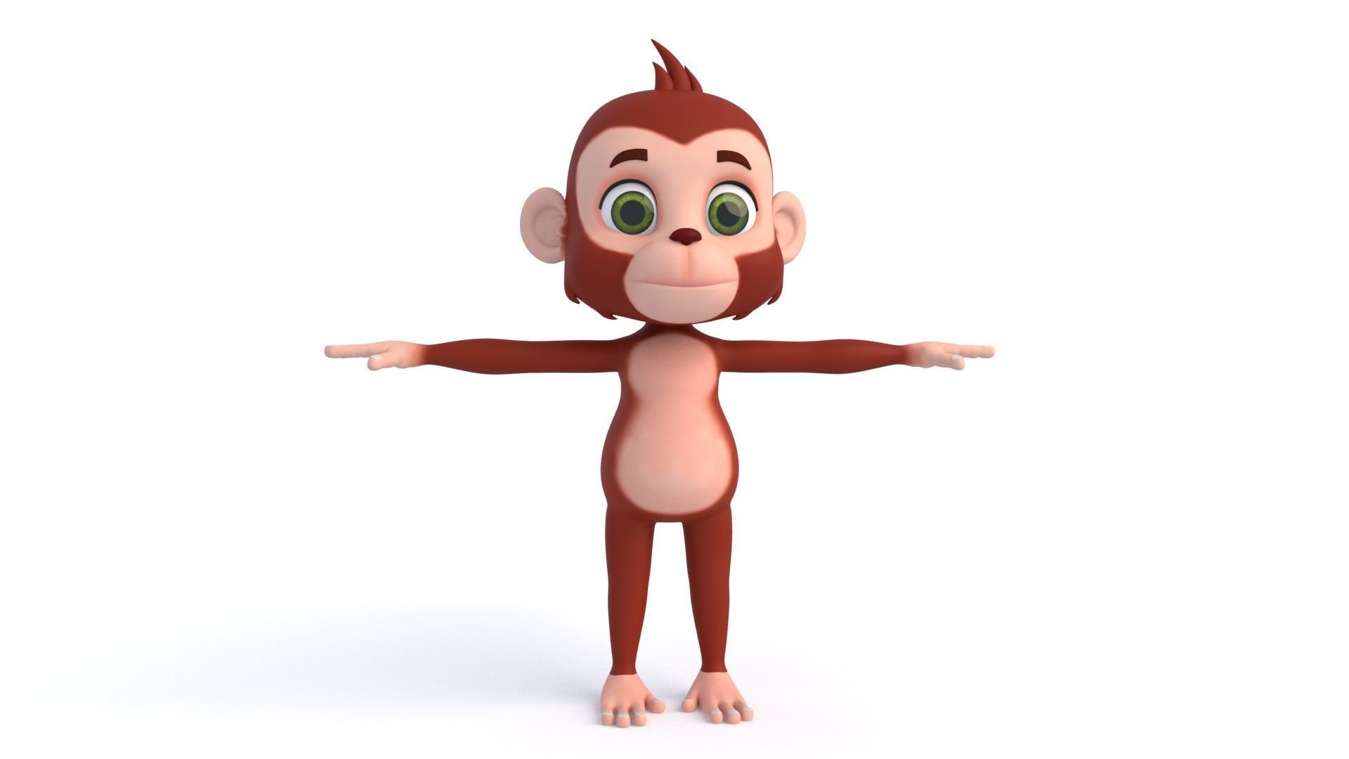 Cartoon Monkey 02 Low-poly 3D model_9