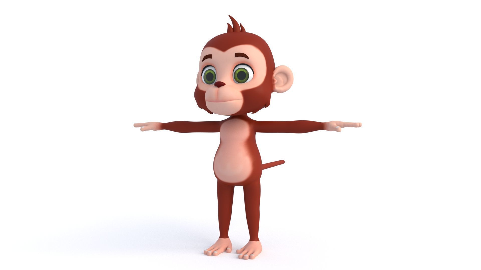 Cartoon Monkey 02 Low-poly 3D model_2