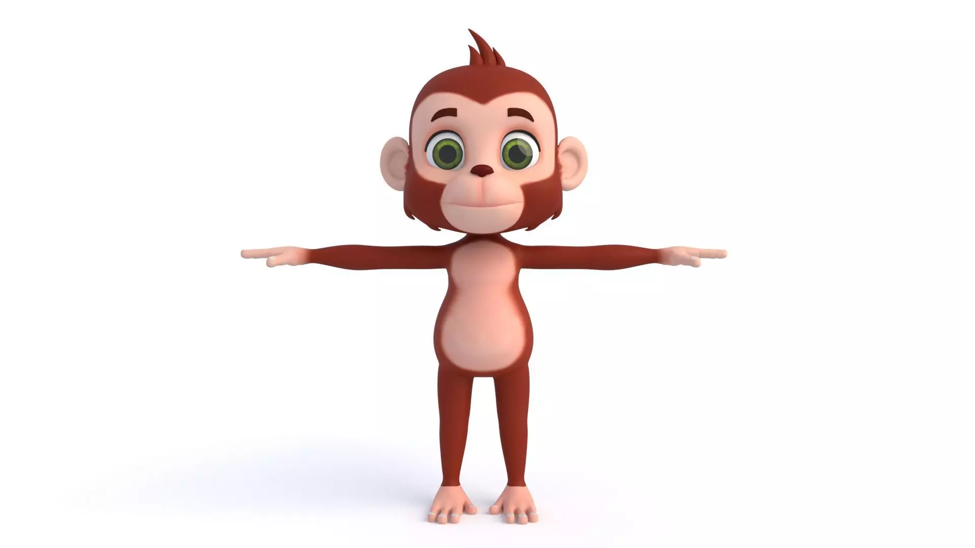 Cartoon Monkey 02 Low-poly 3D model_0