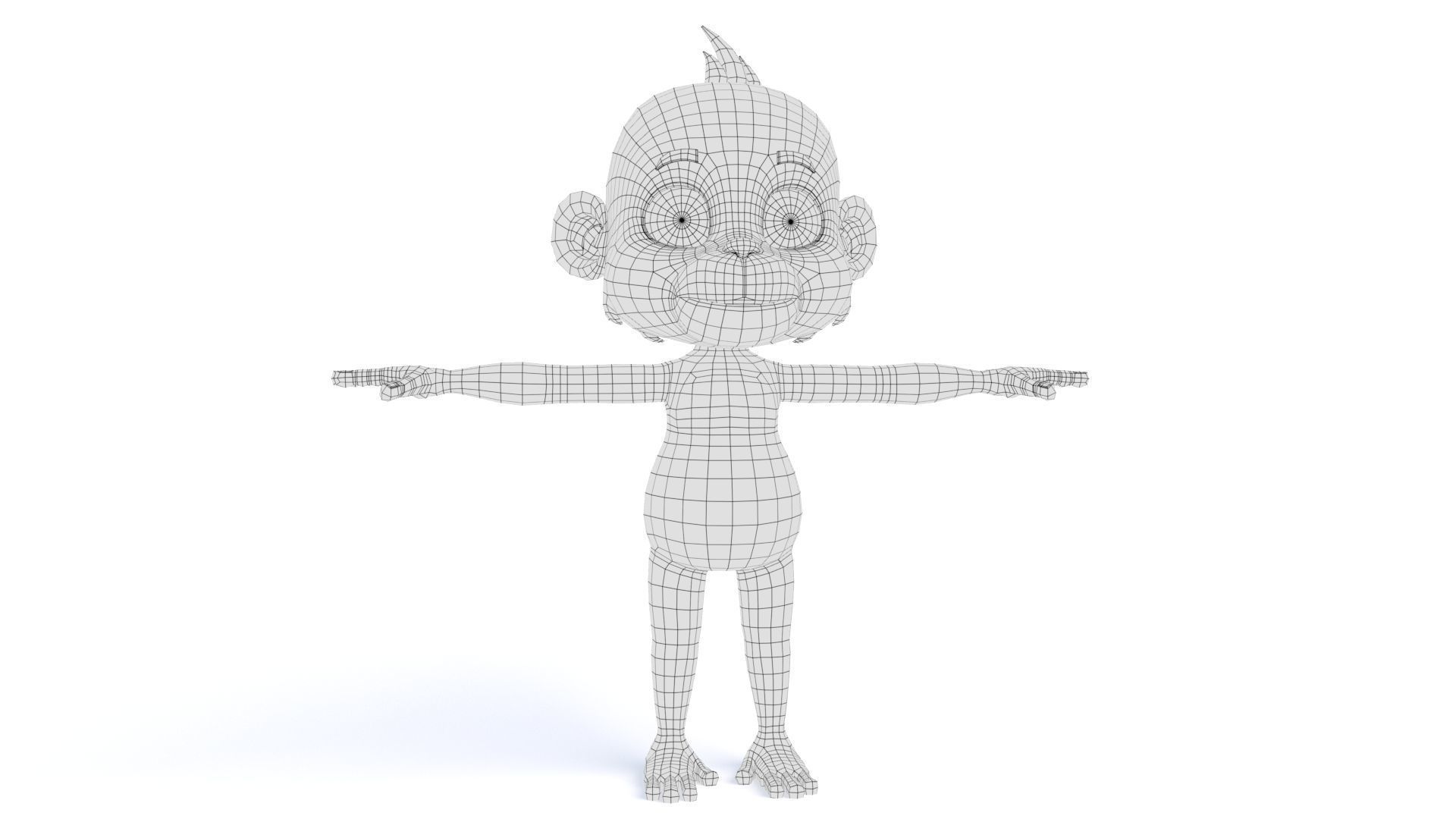 Cartoon Monkey 02 Low-poly 3D model_20
