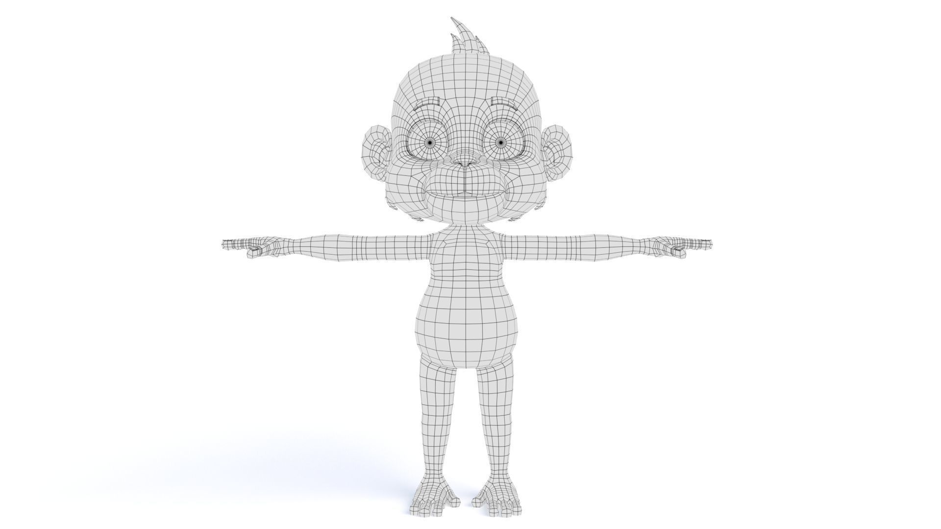 Cartoon Monkey 02 Low-poly 3D model_16