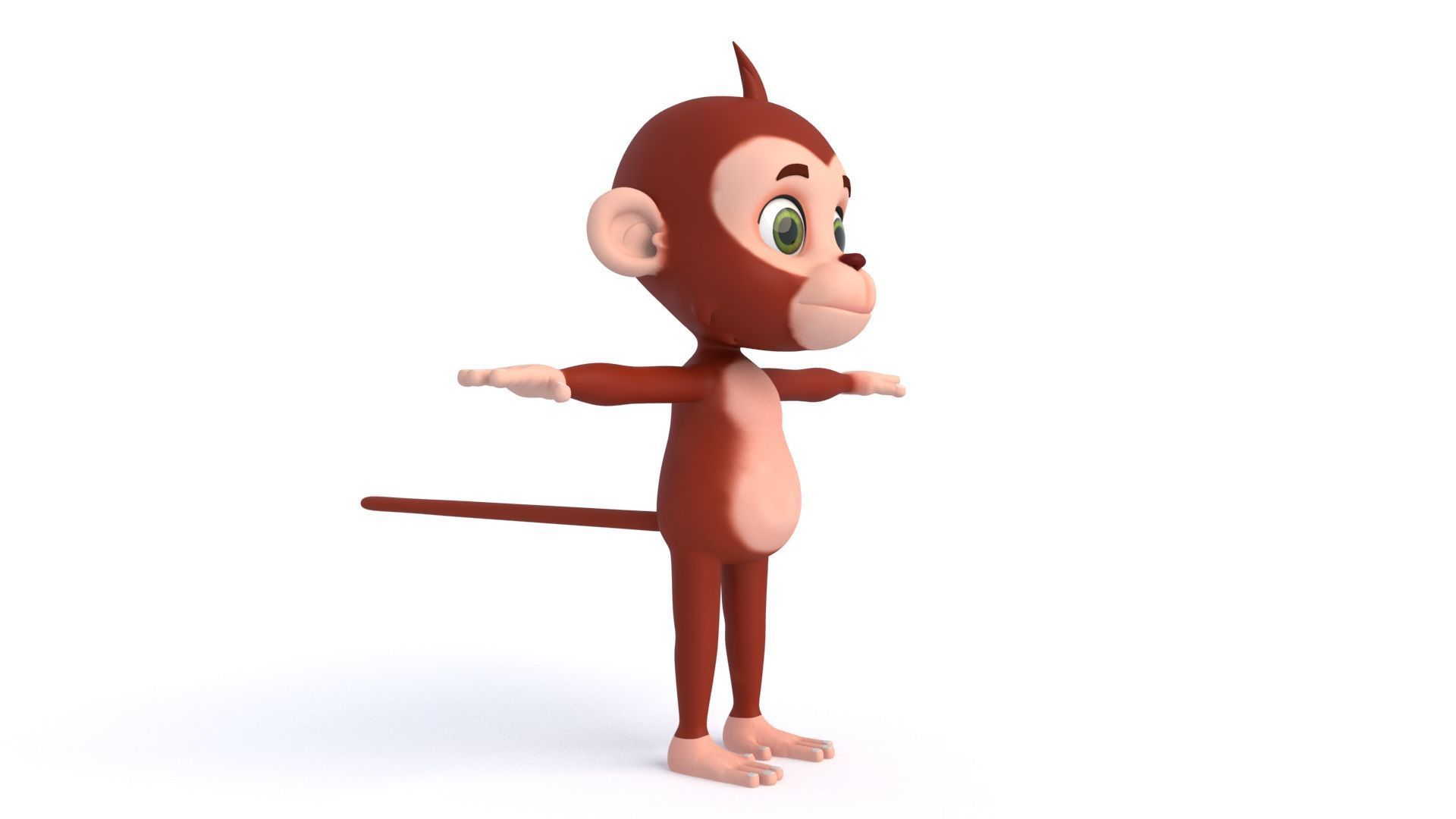 Cartoon Monkey 02 Low-poly 3D model_10