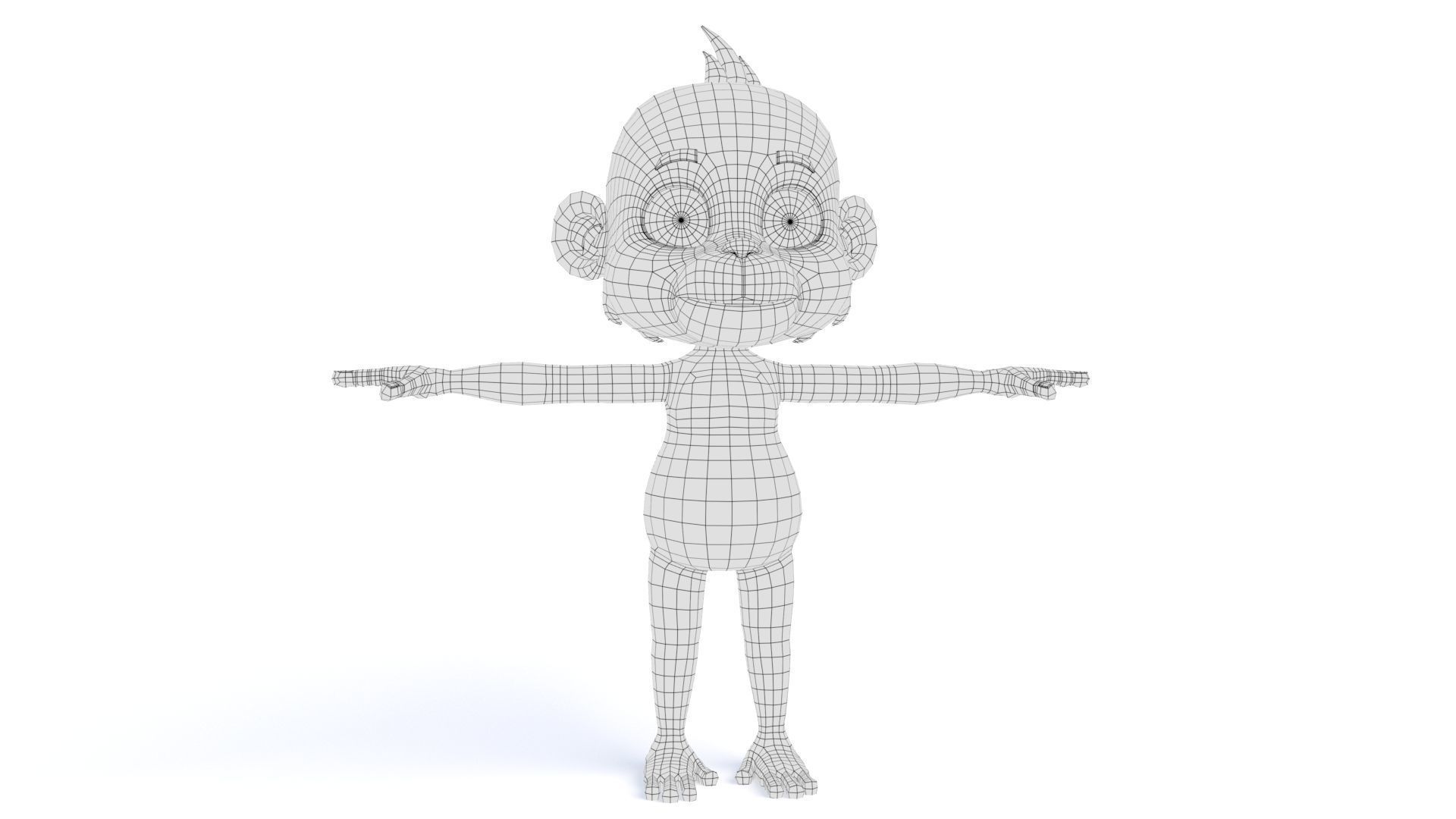 Cartoon Monkey 02 Low-poly 3D model_18