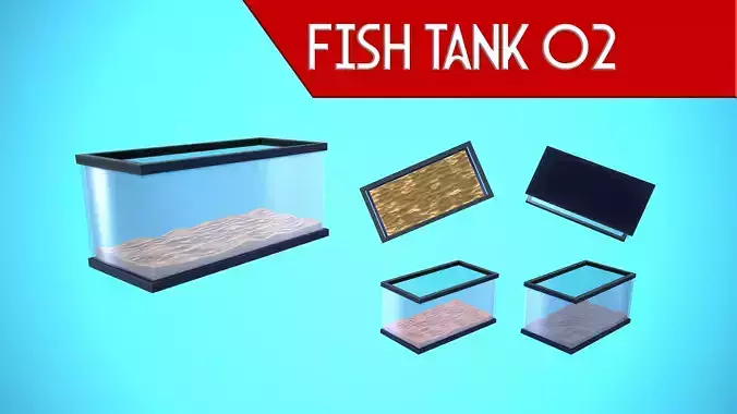 FISH TANK 02 CARTOON STYLIZED Low-poly 3D model