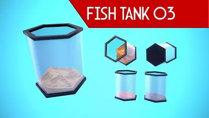 FISH TANK 03 CARTOON STYLIZED Low-poly 3D model