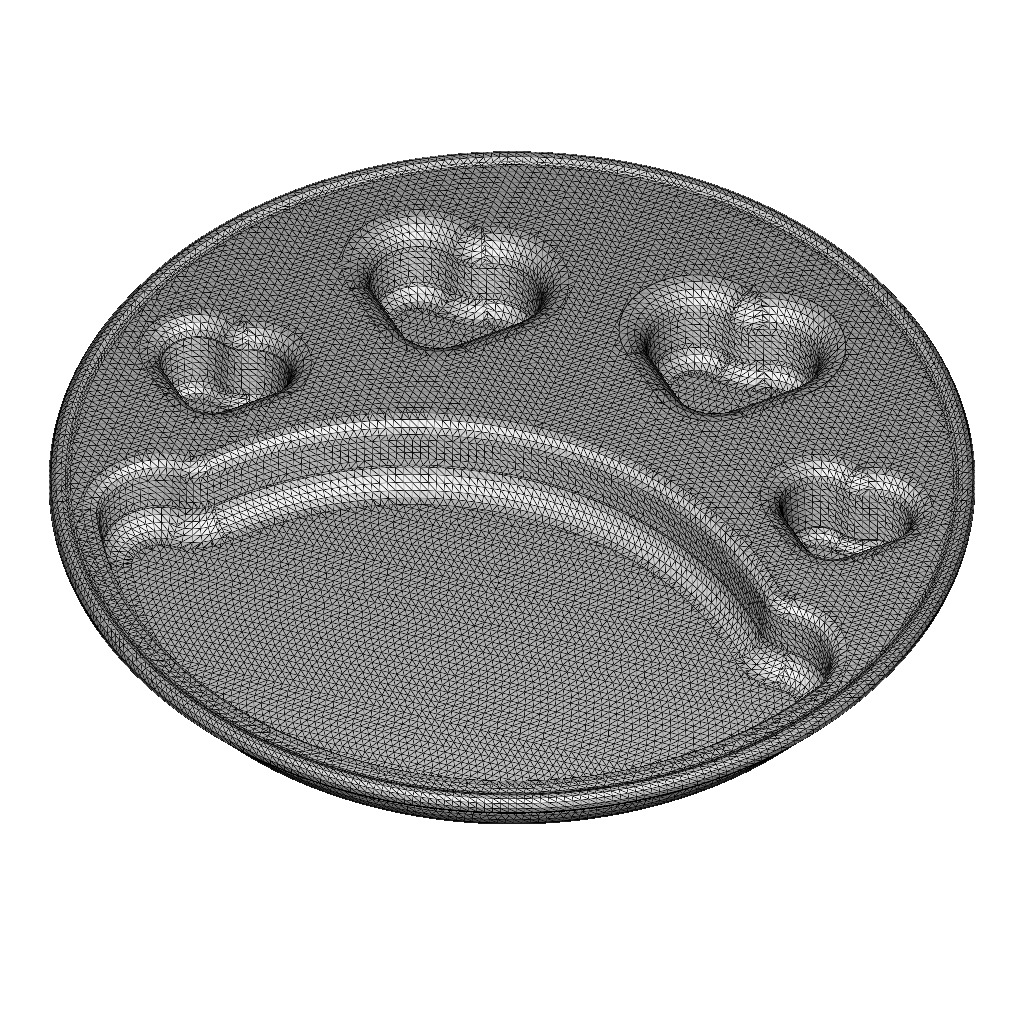 Stylish Heart Dinner Plate 3D print model_3