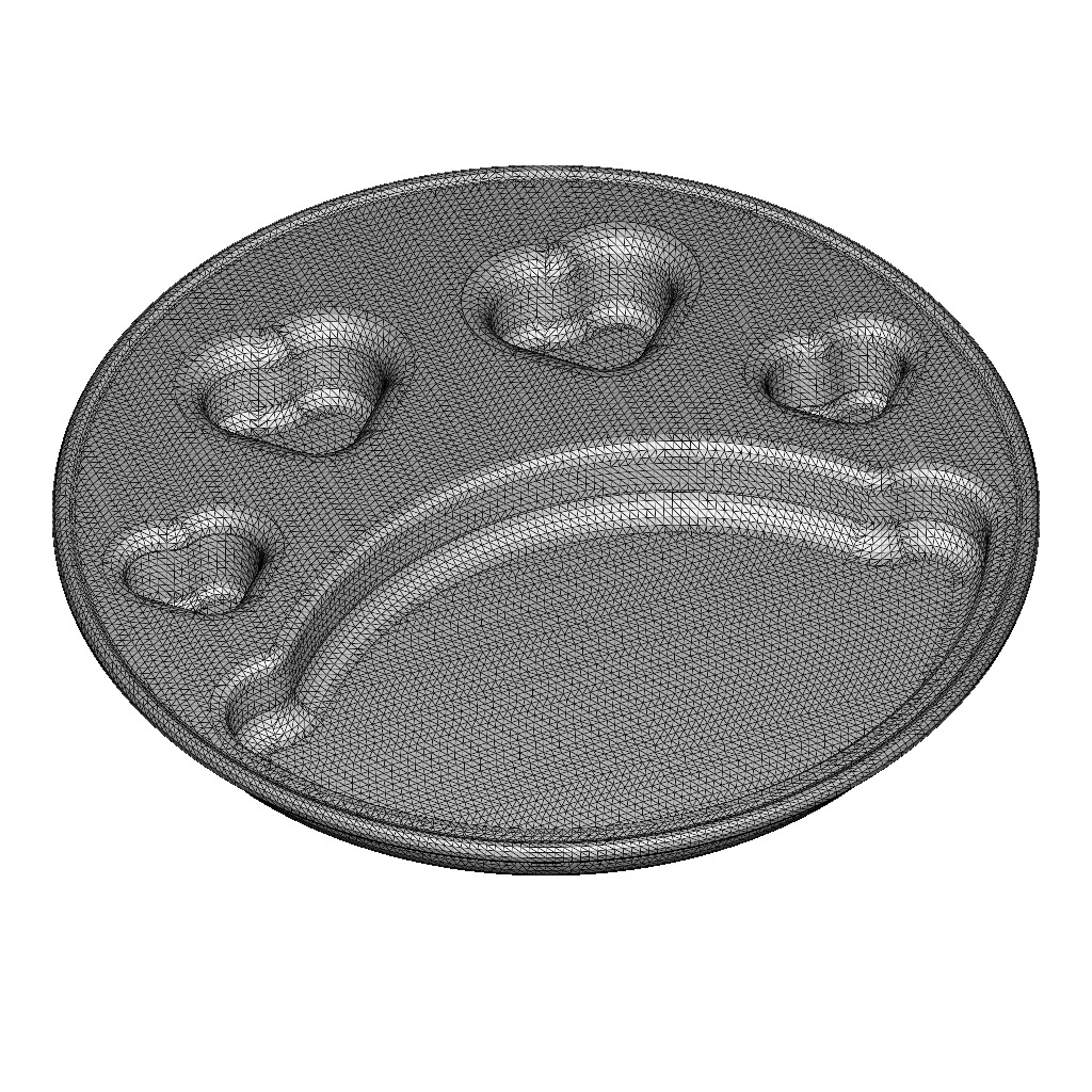 Stylish Heart Dinner Plate 3D print model_4