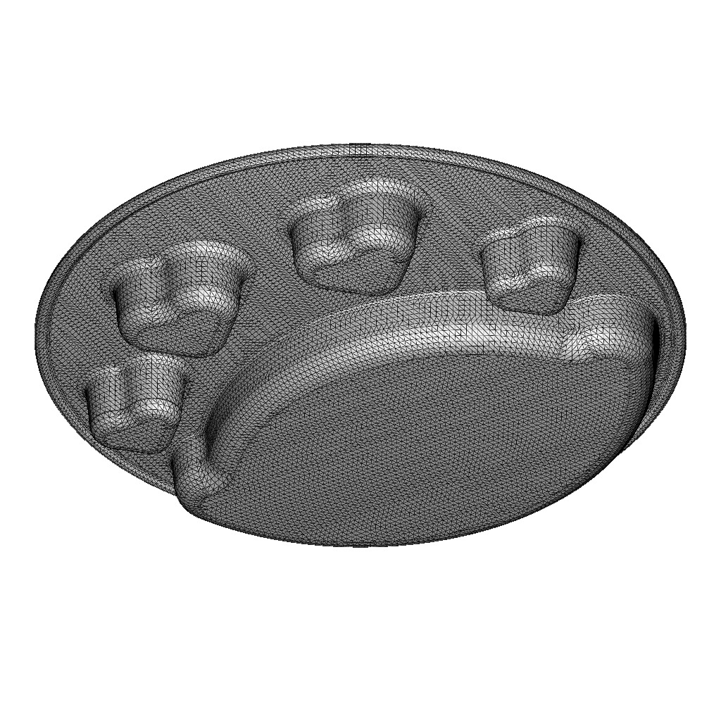 Stylish Heart Dinner Plate 3D print model_5