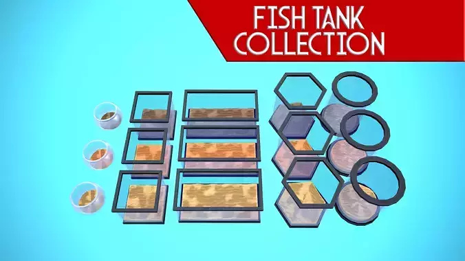 FISH BOWL AND TANK COLLECTION CARTOON STYLIZED 