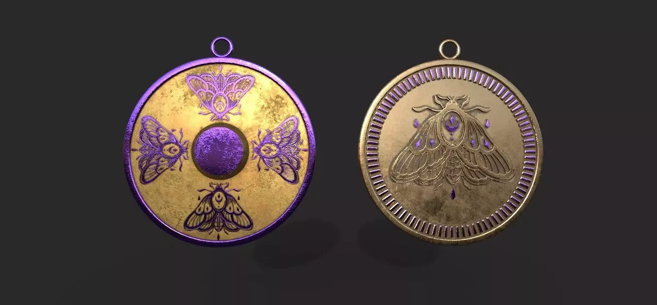 butterfly pendant 3D print model Low-poly 3D model