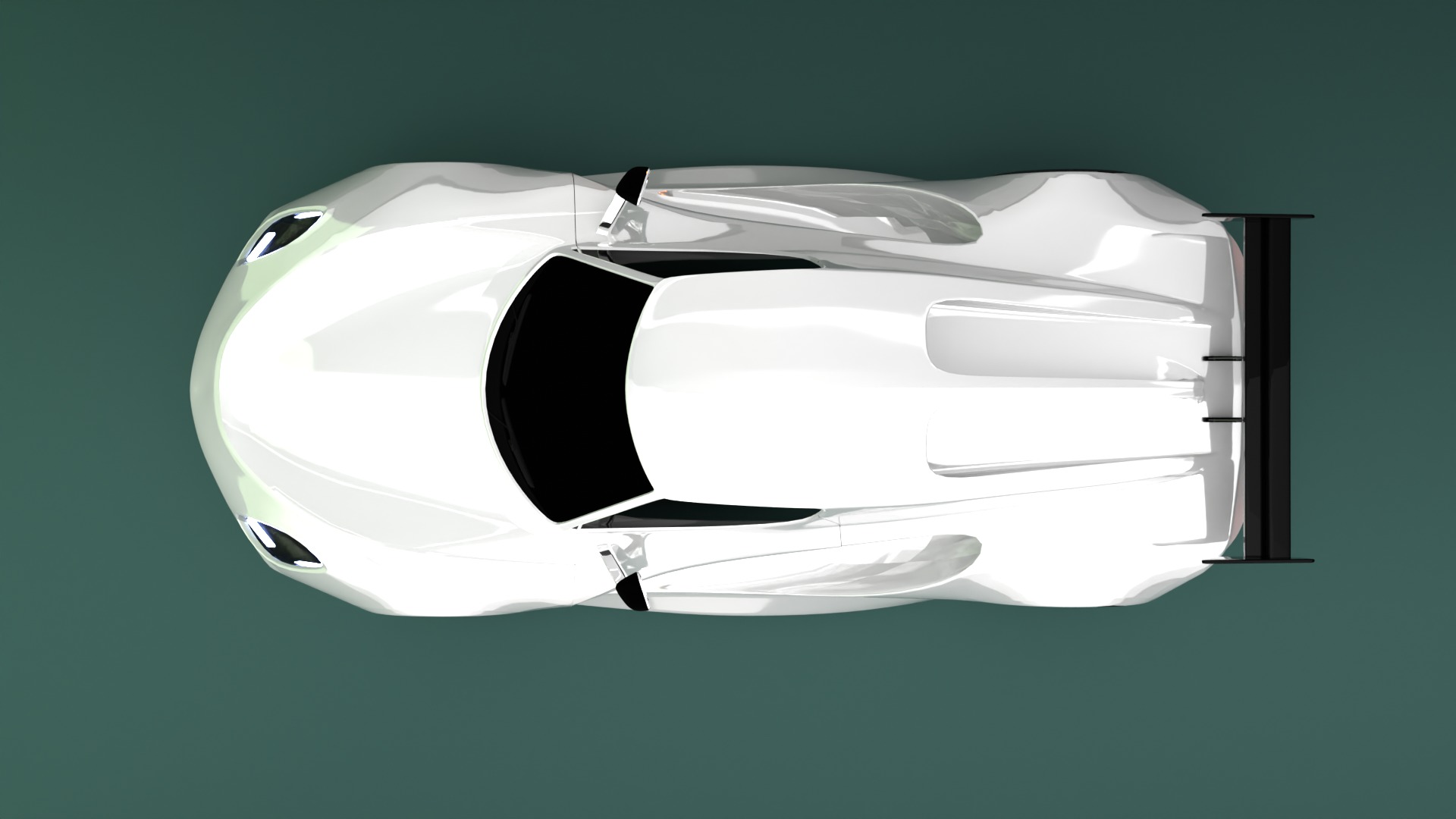 High Performance White Sports Car 3D Model  Blender Shaded 3D model_1