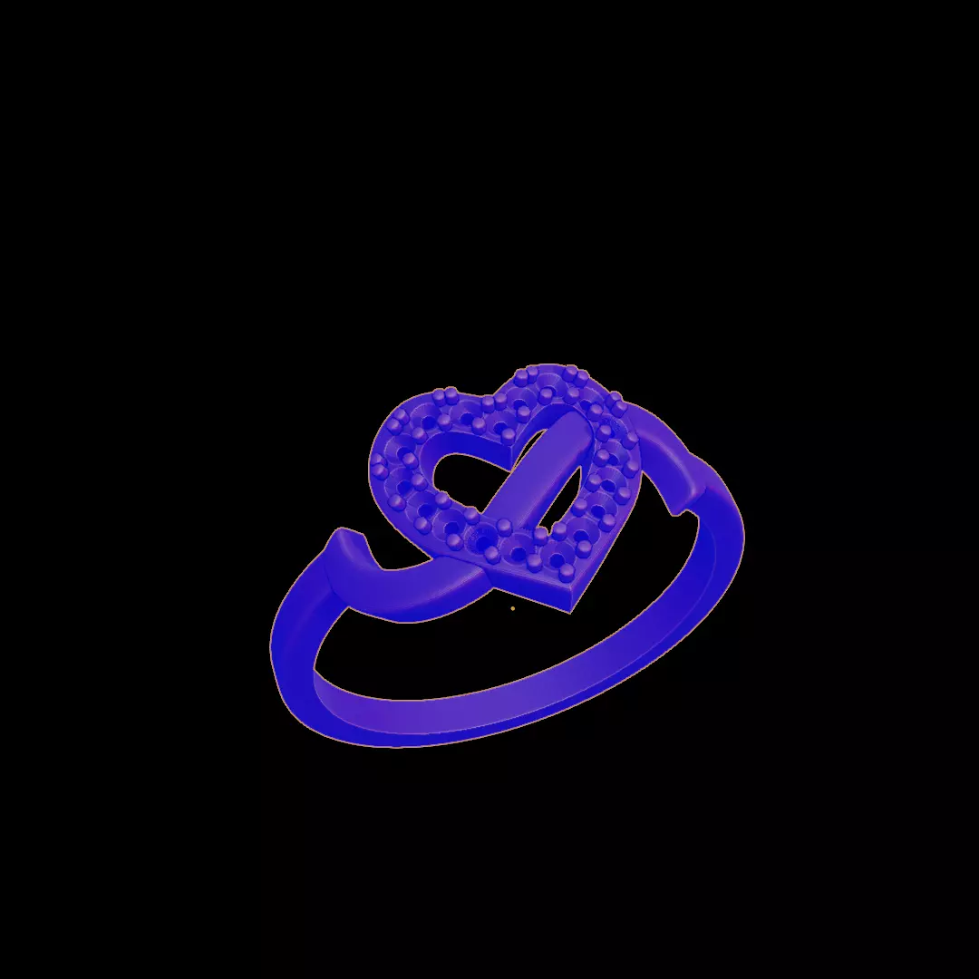 Anillo Corazon Engaste 3D print model_0